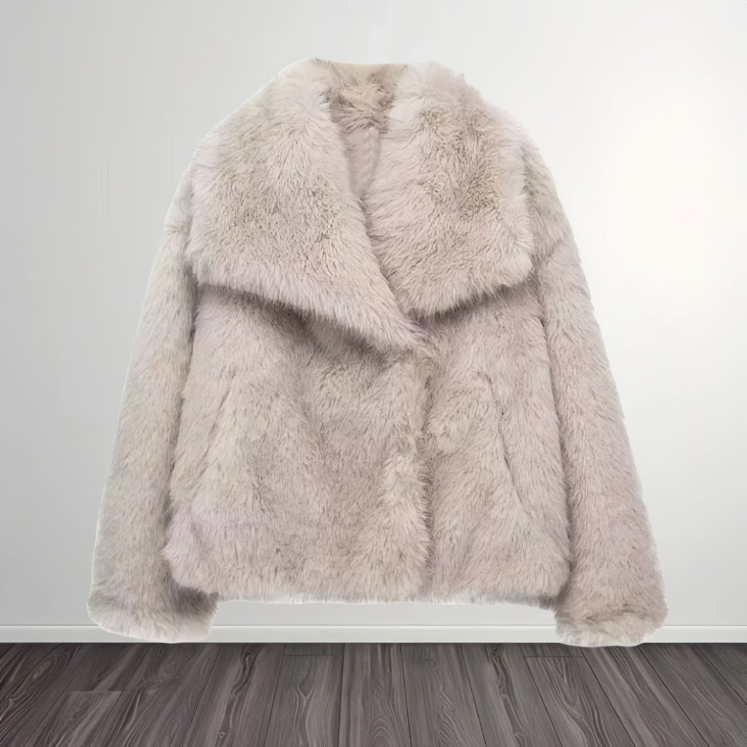 Damen Modische Kunstpelzjacke Drune