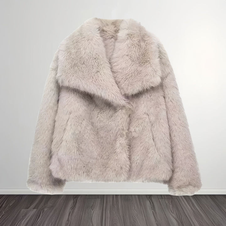 Damen Modische Kunstpelzjacke Drune