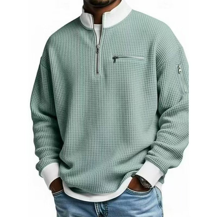 Herren Sweatshirt mit hohem Kragen und praktischem Reißverschluss Drune