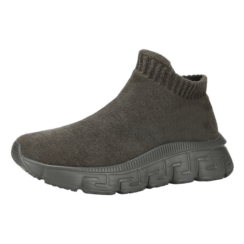 Damen nan kuscheliger Sock-Sneaker aus Teddy-Samt mit elastischem Schaft und stoßdämpfender Profilsohle Drune