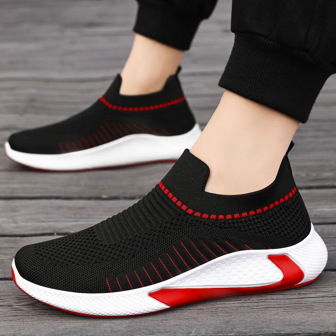 Unisex nan nahtloser Strick-Slip-On Laufschuh mit sockenähnlichem Schaft und hexagonaler Dämpfungssohle Drune