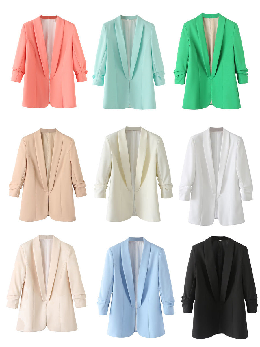 Damen Oversize Blazer ohne Verschluss Drune