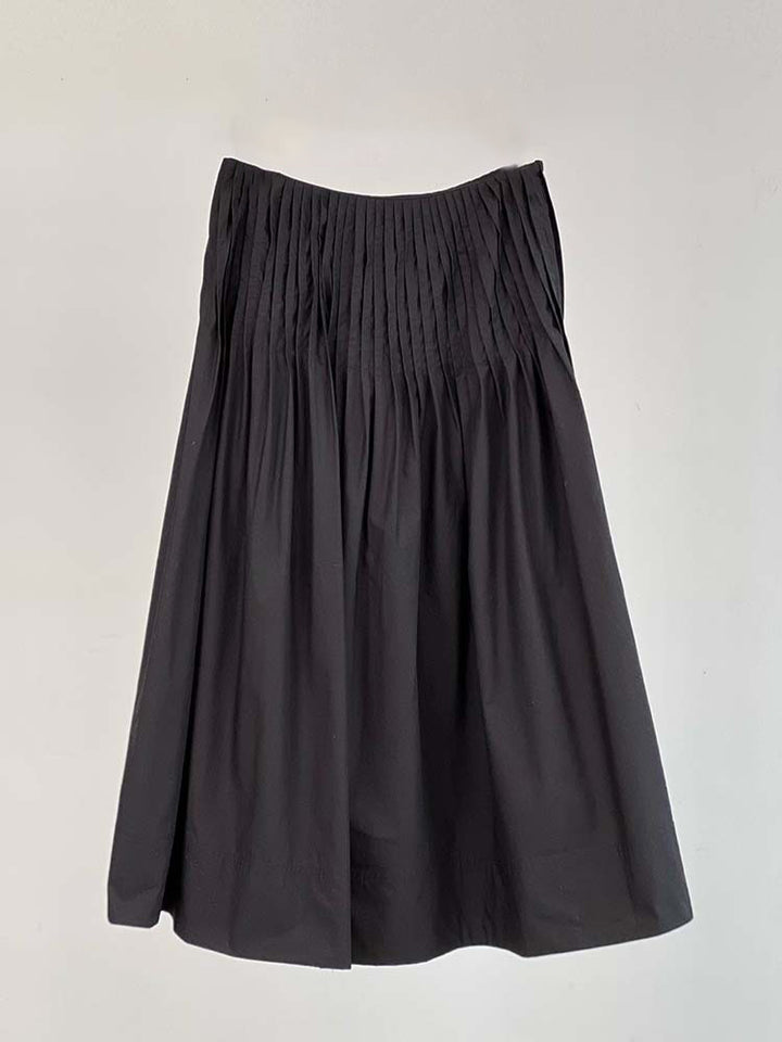 Damen eleganter Midirock mit Plissee-Details Drune