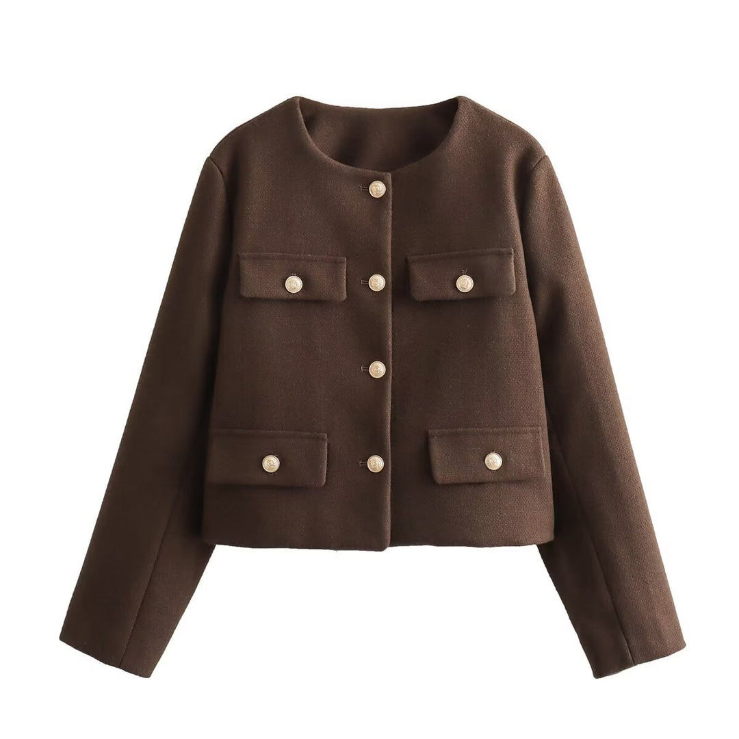 Damen Übergangsjacke mit klassischen Knopfdetails und praktischen Pattentaschen Drune