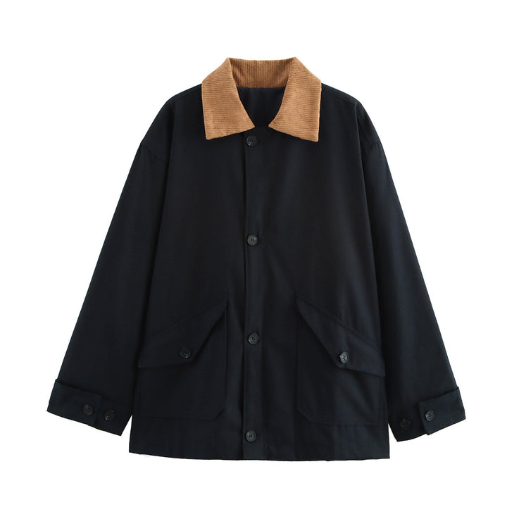 Damen Lässige Utility-Jacke mit schickem Cordkragen und praktischen Taschen Drune