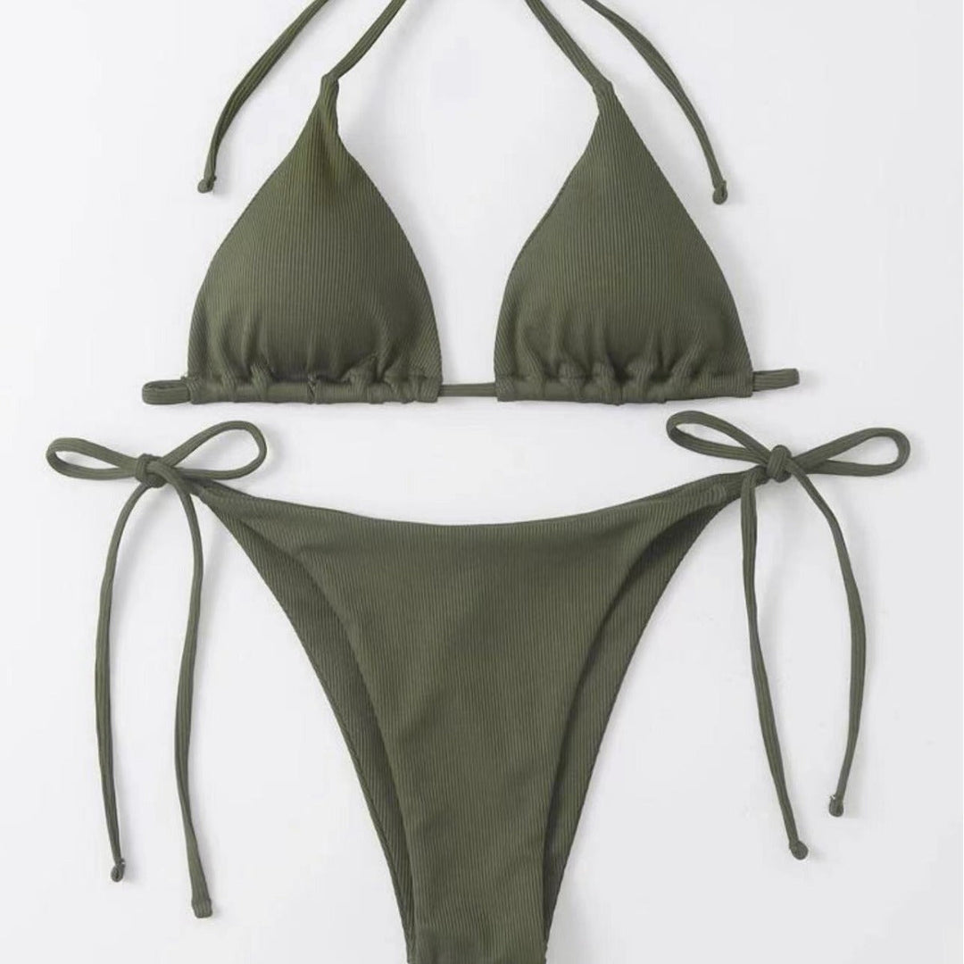 Damen Triangel-Bikini mit verstellbaren Bändern und raffinierten Schnürdetails Drune