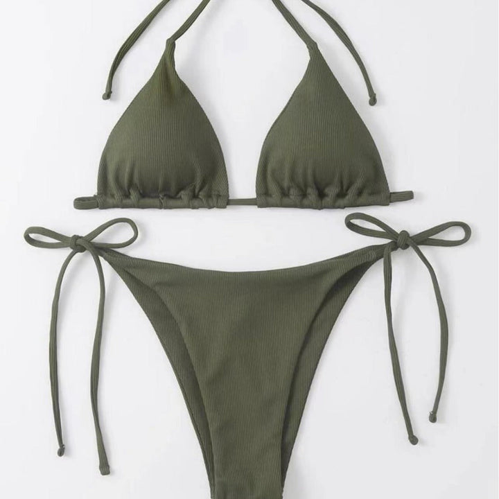 Damen Triangel-Bikini mit verstellbaren Bändern und raffinierten Schnürdetails Drune