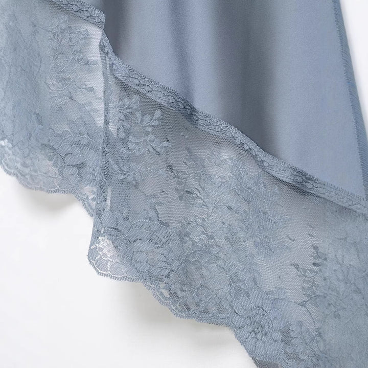 Damen eleganter Satinrock mit zarter Spitzenverzierung Drune