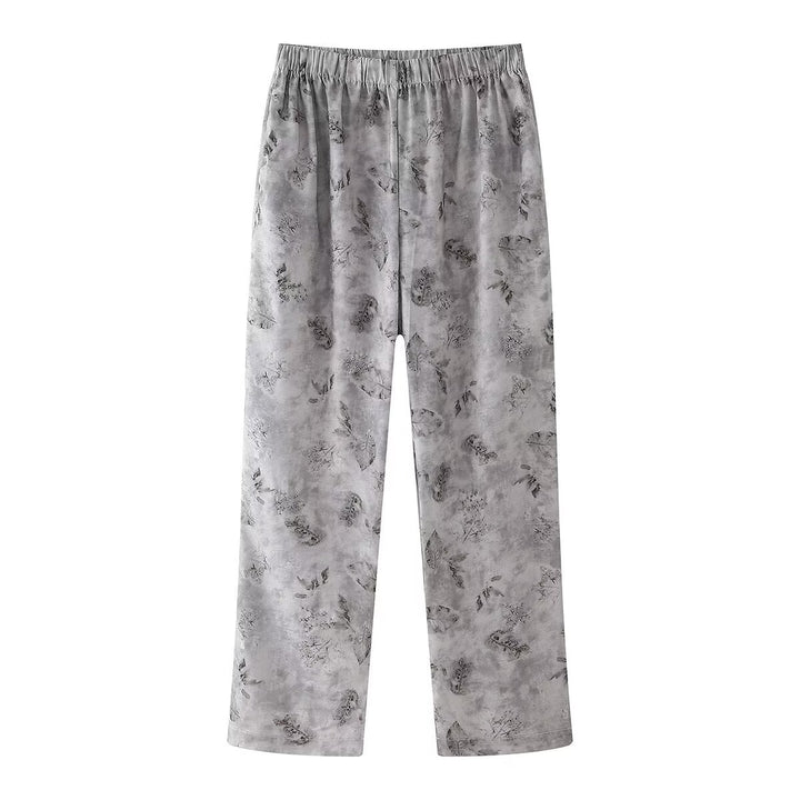 Damen Fließende Druckhose mit elastischem Bund Drune
