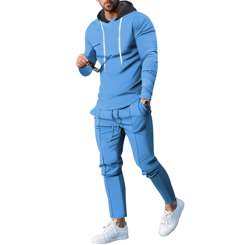 Herren nan zweiteiliges Kapuzen-Lounge-Set mit schmal geschnittenem Kapuzenpullover und tapered Jogginghose Drune