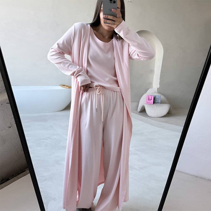 Damen Loungewear-Kombination mit weitem Schnitt und cropped Oberteil Drune