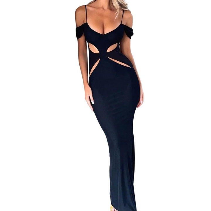 Damen Cut-Out-Maxikleid mit Schulterdetails Drune
