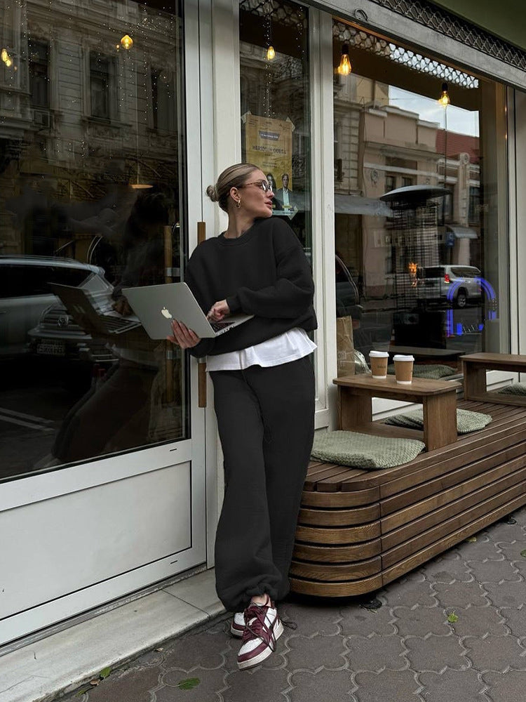 Damen Bequemes Sweatshirt und weite Jogginghose Set Drune