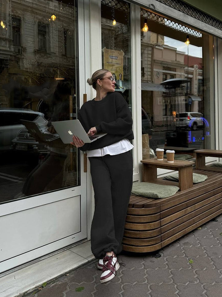 Damen Bequemes Sweatshirt und weite Jogginghose Set Drune