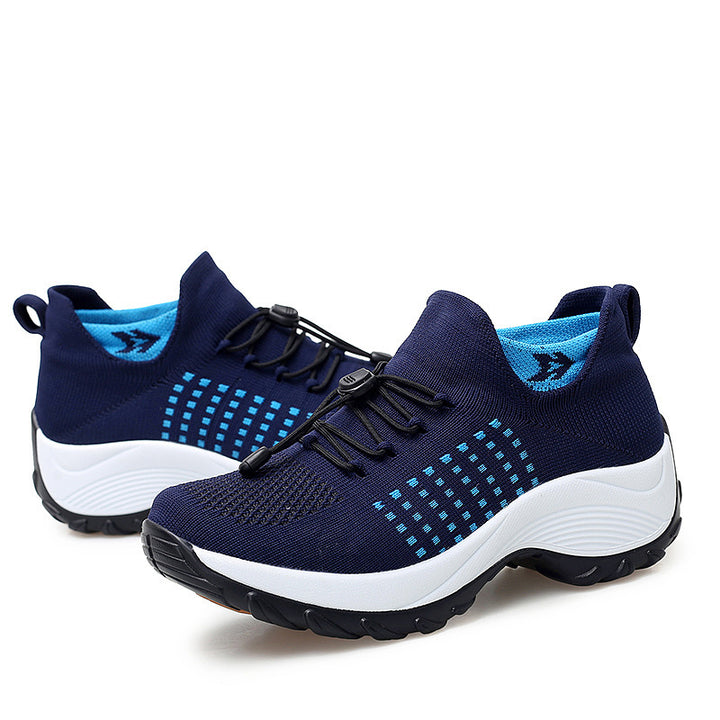 Damen nan gestrickter sockenähnlicher Sportschuh mit elastischem Schaft und stoßdämpfender Laufsohle Drune