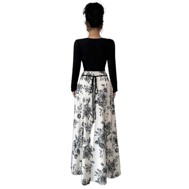 Damen Maxirock mit floralem Design und elastischer Taille Drune
