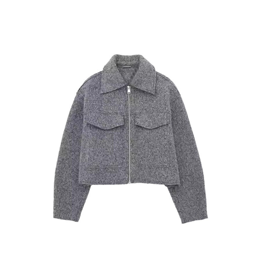 Damen modische cropped Wolljacke Drune
