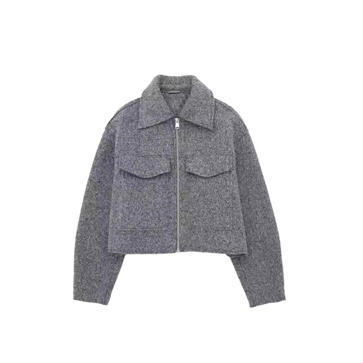Damen modische cropped Wolljacke Drune