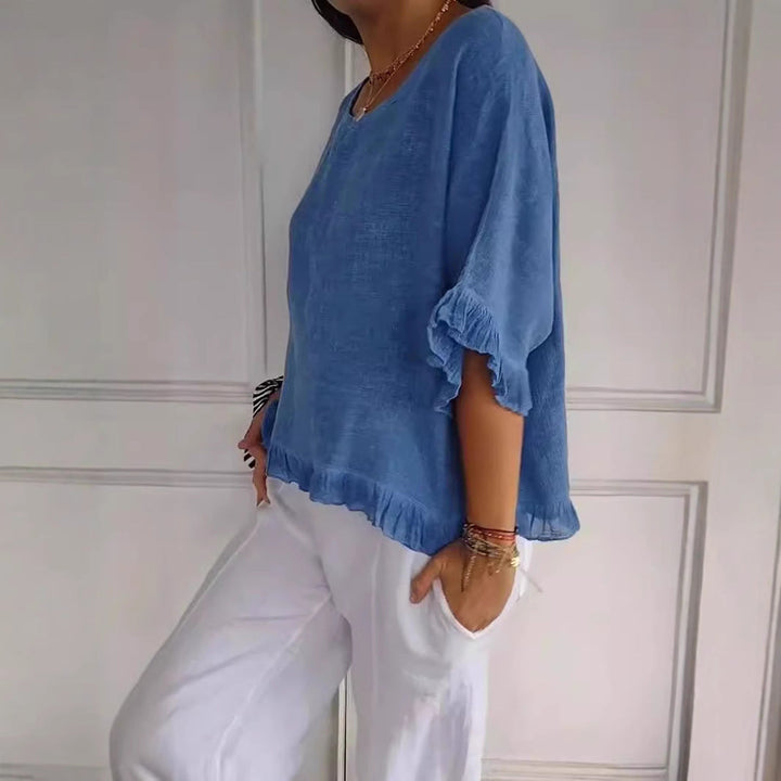 Damen Leichtes Shirt mit Fransen Drune