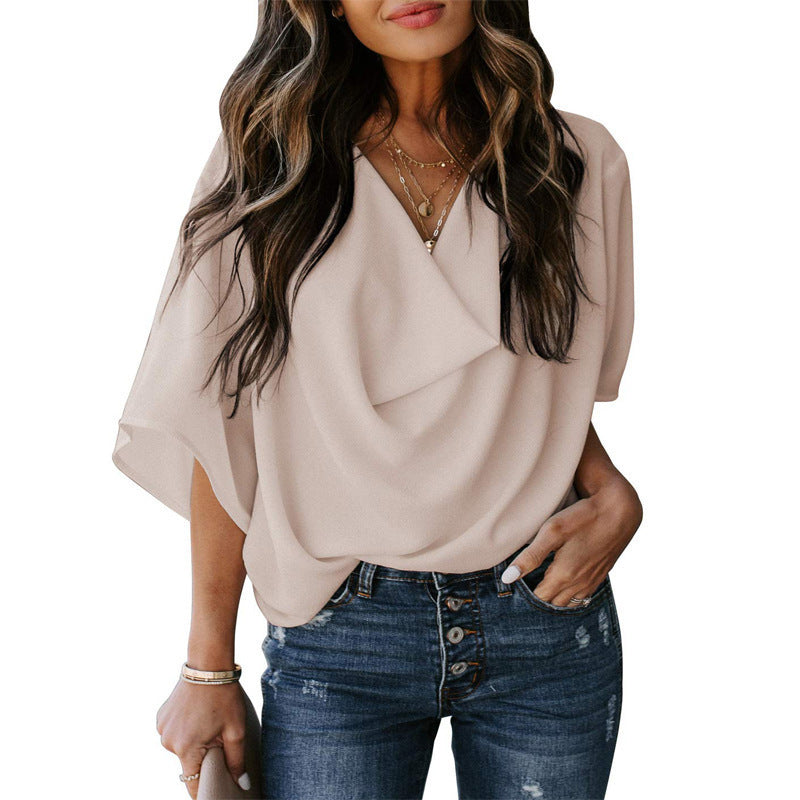 Damen Elegante Wickelbluse mit lässigem Schnitt Drune