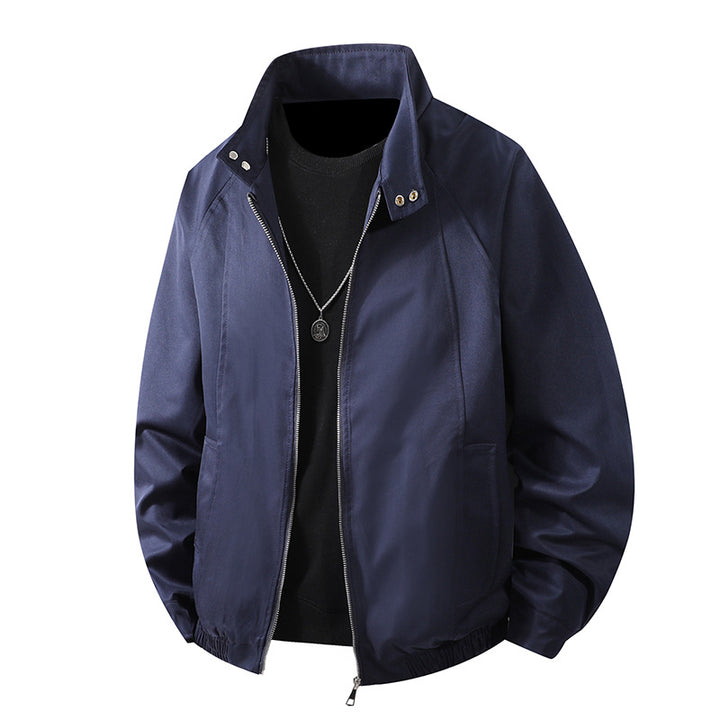 Herren winddichte Freizeitjacke mit hohem Kragen und elastischen Bündchen Drune