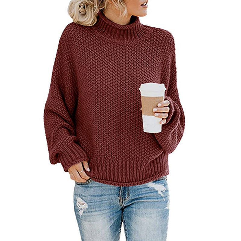 Damen nan grobstrick Rollkragenpullover mit Oversize-Schnitt und Blockstreifen-Optik Drune