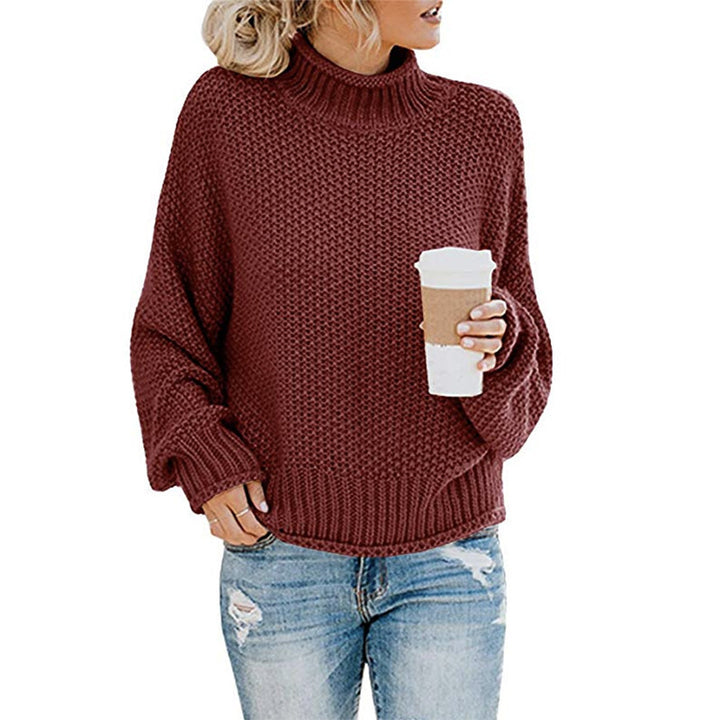 Damen nan grobstrick Rollkragenpullover mit Oversize-Schnitt und Blockstreifen-Optik Drune