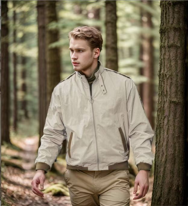 Herren leichte Windjacke mit hohem Kragen Drune