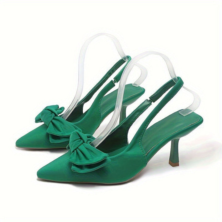 Damen elegante Slingback-Pumps mit dekorativem Schleifen-Detail Drune