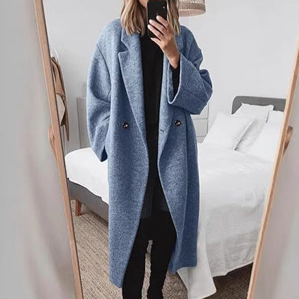 Damen Wollmantel mit strukturiertem Design und oversized Schnitt Drune