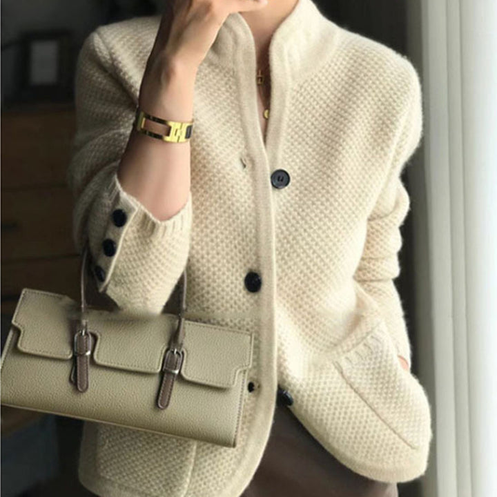 Damen Strickjacke mit strukturiertem Design und praktischen Taschen Drune