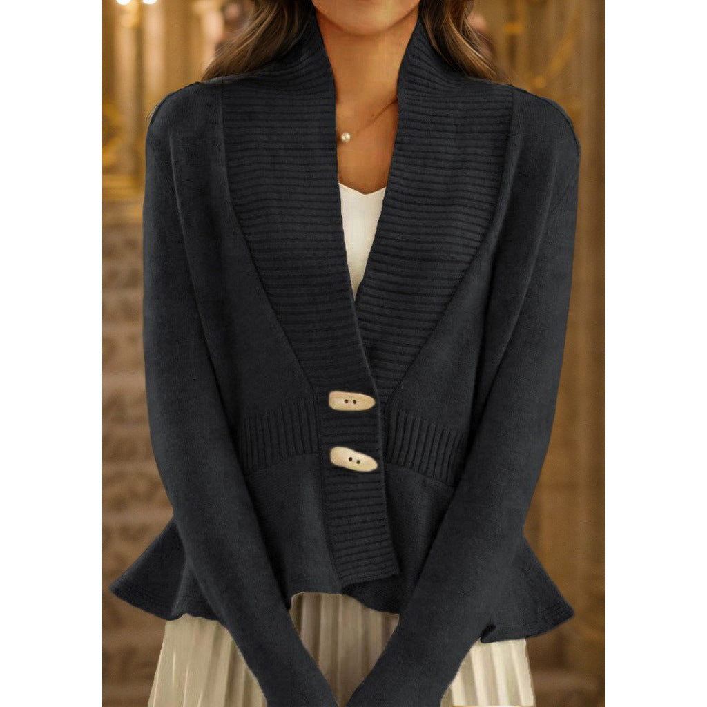 Damen Strickjacke mit asymmetrischem Schnitt und dekorativen Knöpfen Drune