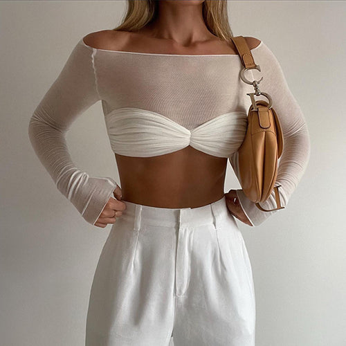 Damen Off-Shoulder Oberteil mit gerafftem Design Drune