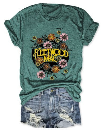 Frauen Vintage Band Grafik T-Shirt Drune