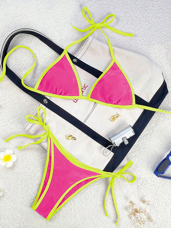 Damen Triangel-Bikini mit verspielten Schleifendetails Drune