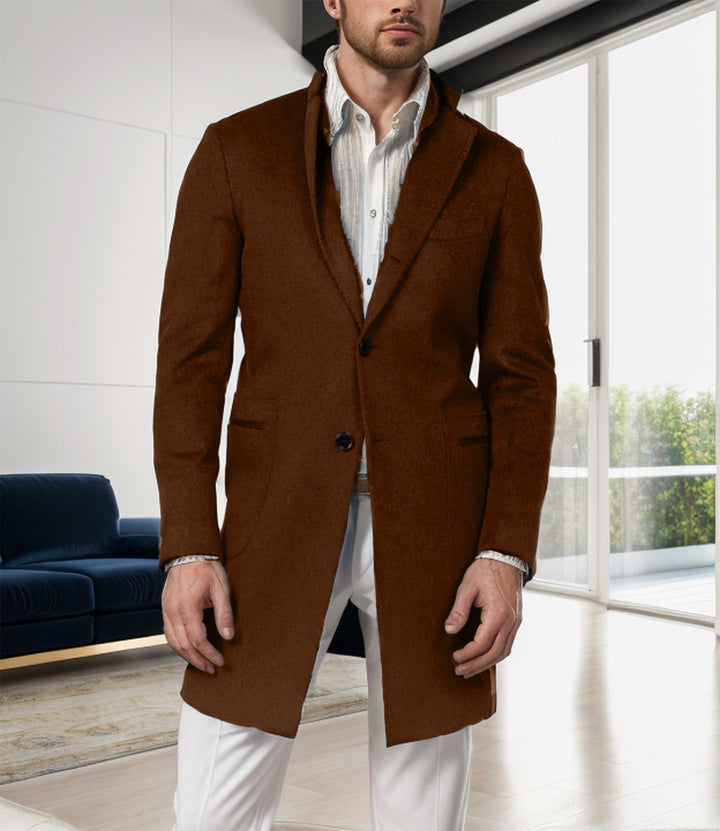 Herren eleganter, langer Wollblazer Drune