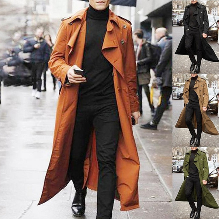 Herren Trenchcoat mit doppelter Knopfleiste und urbanem Design Drune
