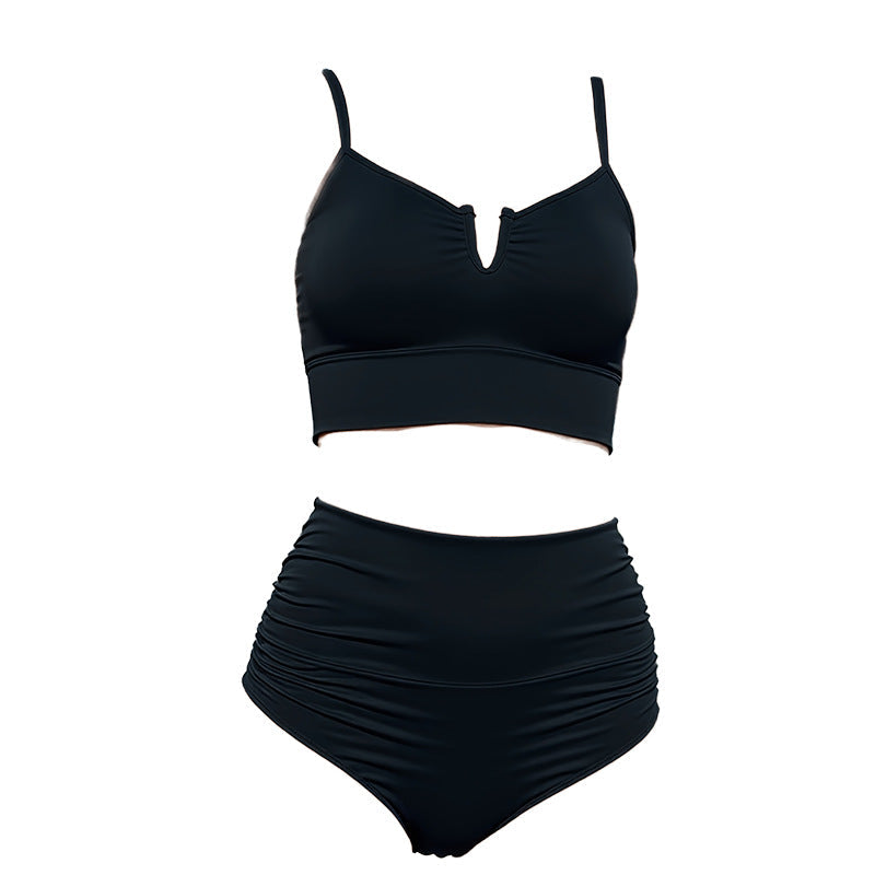 Damen Hochtailliertes Bikini-Set mit elegantem Crop-Top Drune