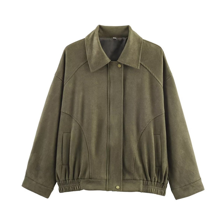 Damen Oversized Jacke aus hochwertigem Kunstleder Drune
