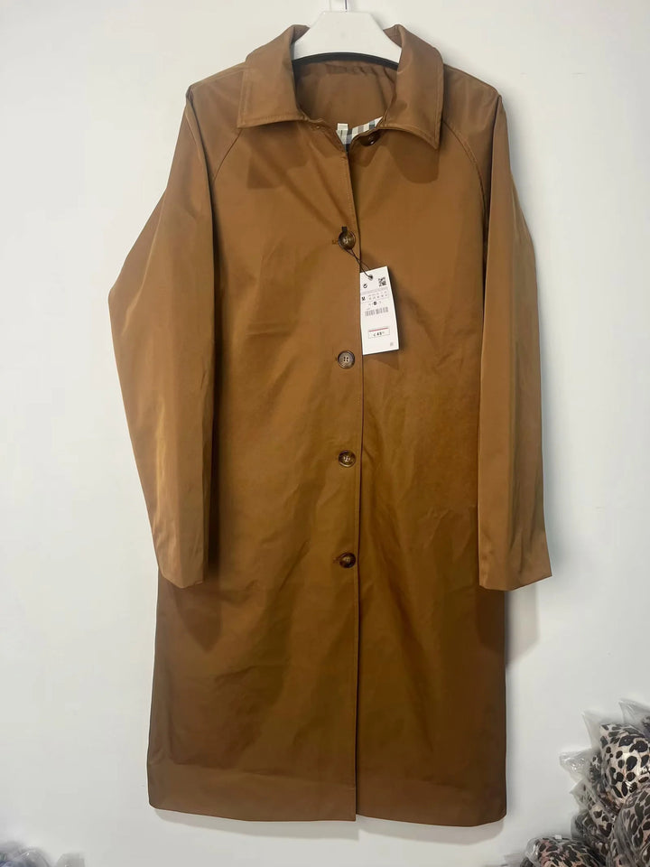 Damen modische Übergangsjacke mit elegantem Stehkragen und praktischen Knopfdetails Drune