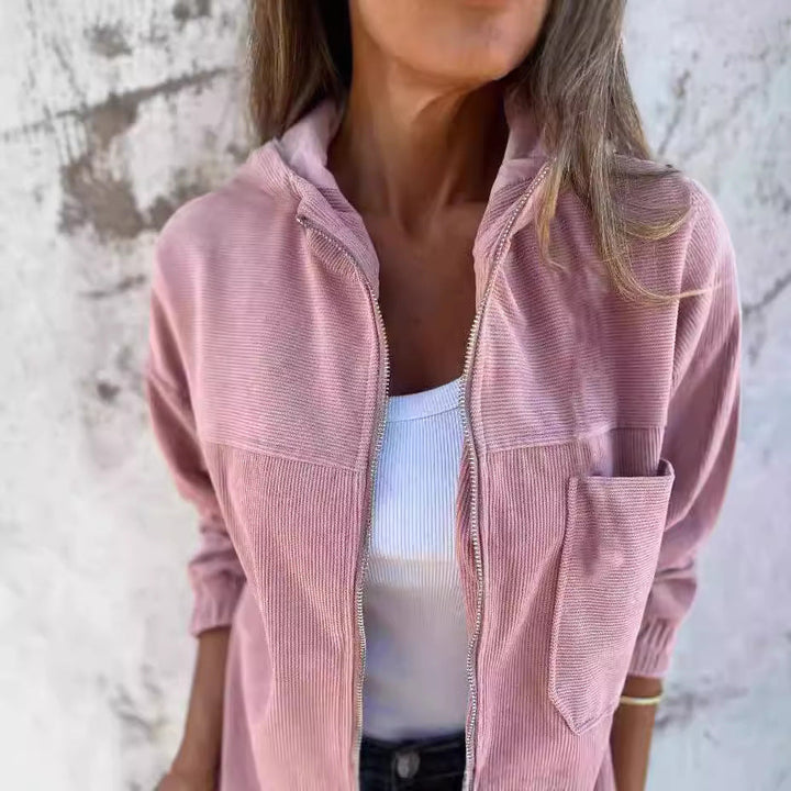 Drune | Minimalistische Cordhosen Hoodie Jacke