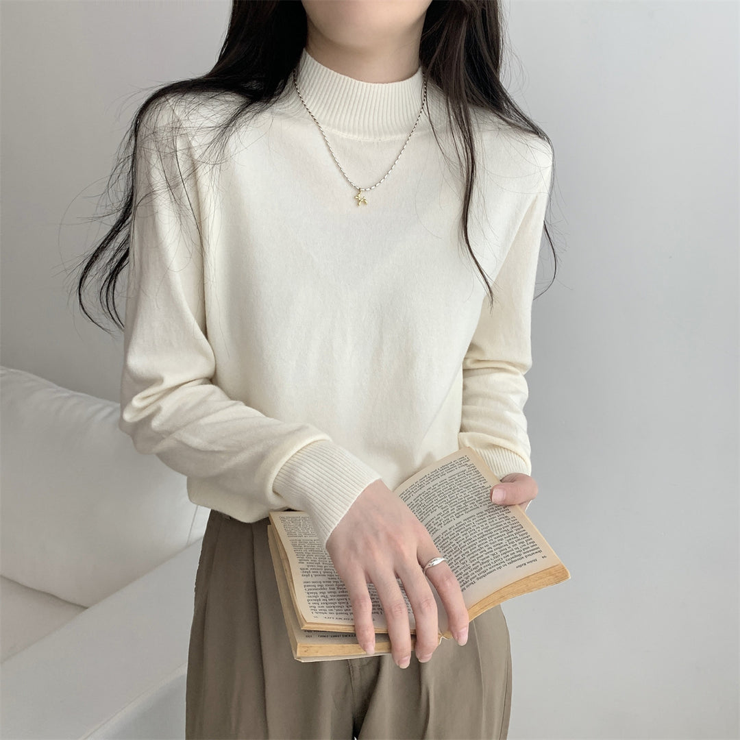Damen Feinstrickpullover mit modernem Stehkragen und lässigem Schnitt Drune