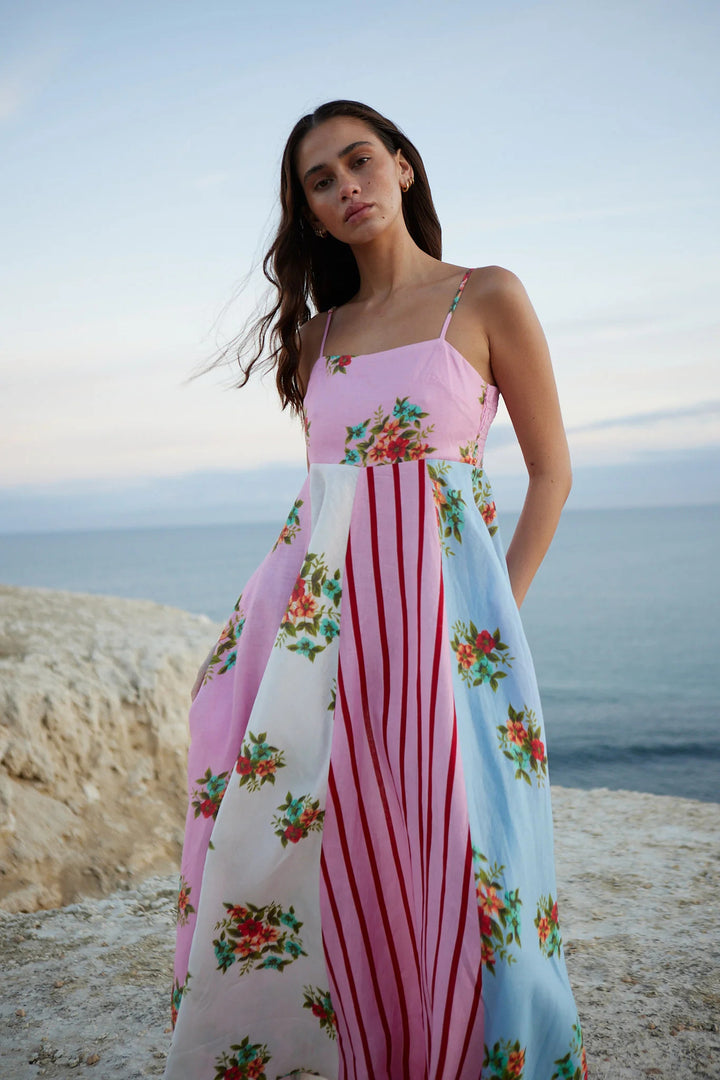 Damen Maxikleid mit floralem Design und verstellbaren Trägern Drune
