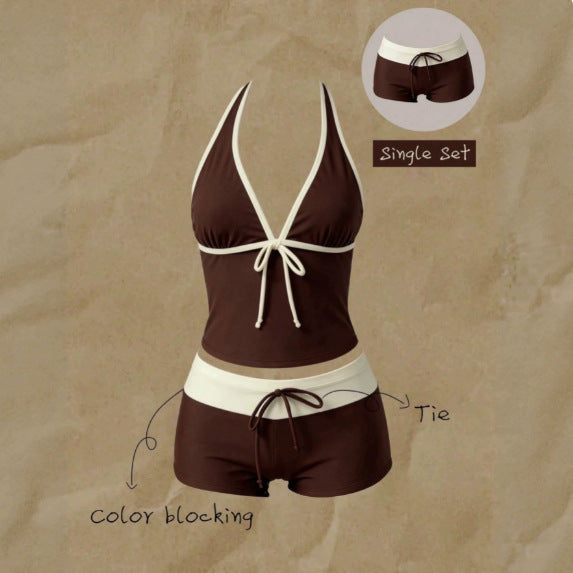 Damen Tankini mit modischem Punktmuster und verstellbarem Halter Drune