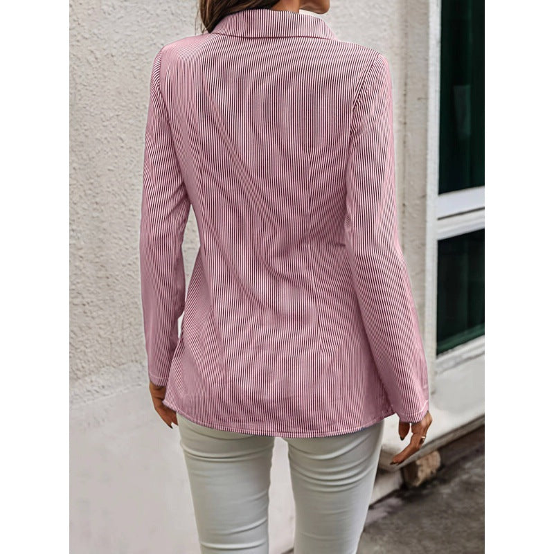 Damen Bluse mit eleganter Perlenverzierung und Rüschendetails Drune