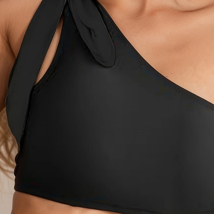 Damen High-Waisted Bikini-Set mit asymmetrischem Oberteil und verstellbarem Schnitt Drune