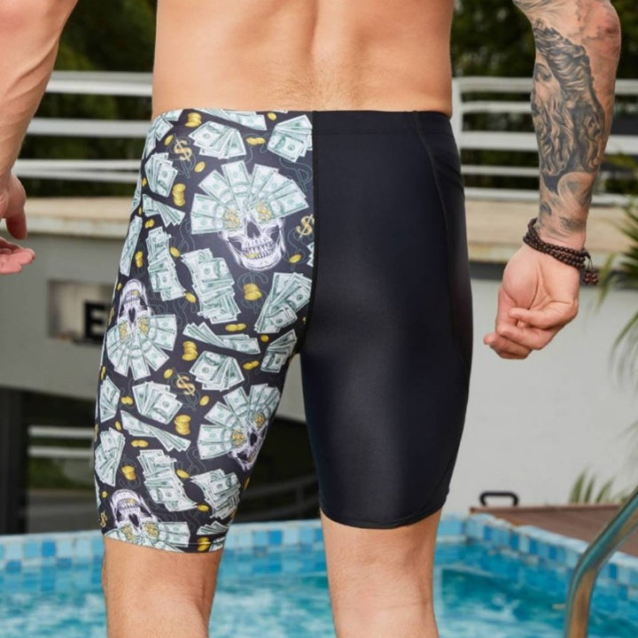 Herren Schwimmshorts mit dynamischem Dollar-Design und bequemem Stretch Drune