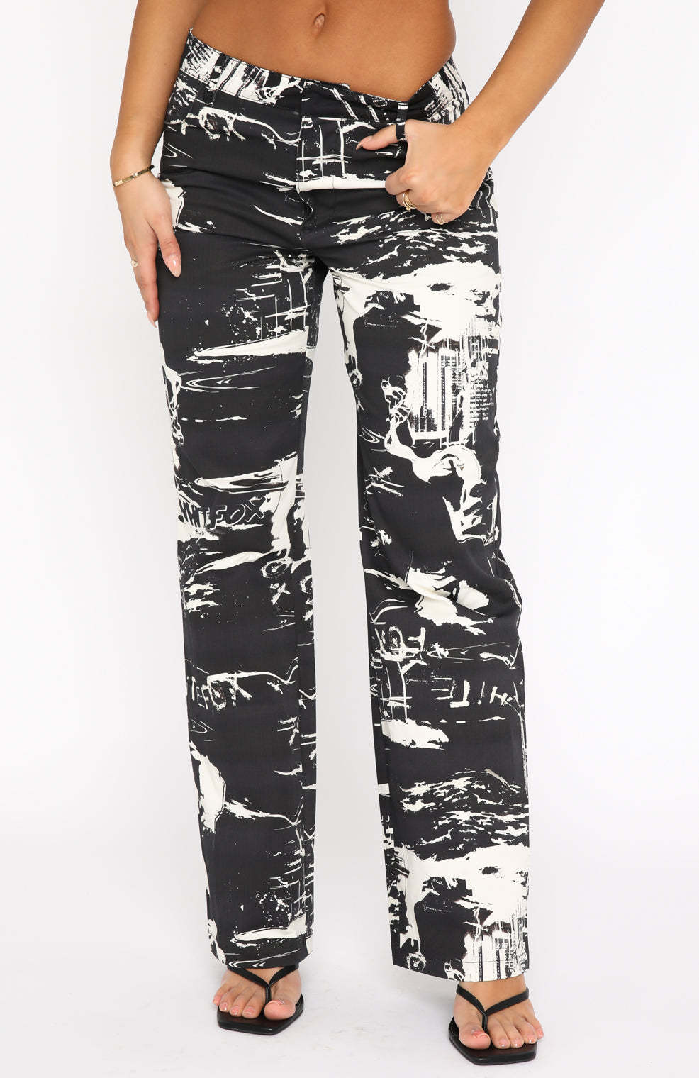 Damen lässige Cargo-Hose mit frischem botanischem Print Drune