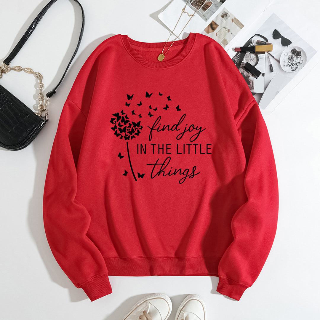Damen Sweatshirt mit motivierendem Spruch und floralem Aufdruck Drune