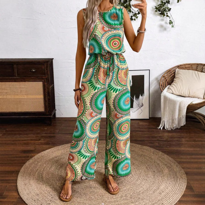 Damen Bohemian Weitbeiniger Overall Drune